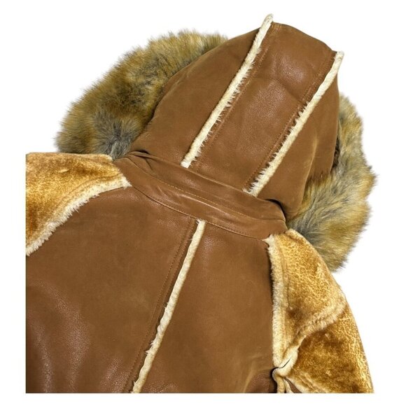JORDAN CRAIG El Jefe Luxury SHEARLING Moto Jacket Faux Fur Winter Coat Womens 12 - Picture 9 of 10